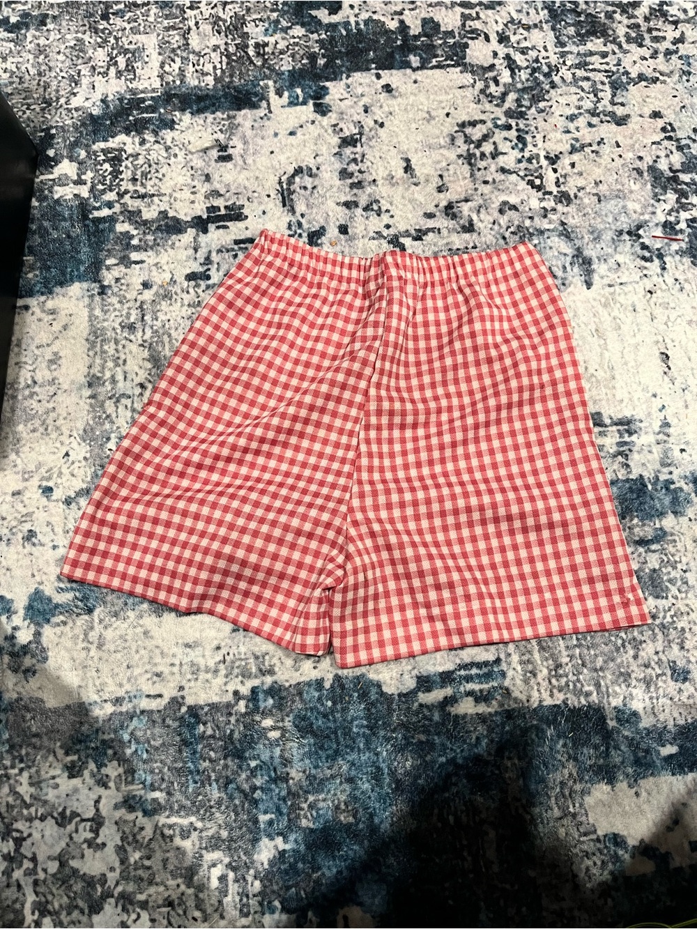 Vintage 70’s clothing Red Gingham Elastic-Waist Women’s Shorts size 10